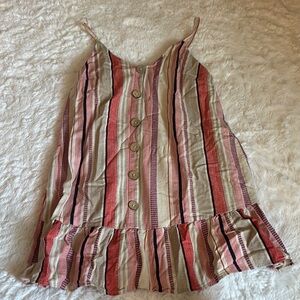 As U Wish Red and White Ruffled Sundress